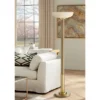 Possini Euro Design Modern Torchiere Floor Lamp 70" Tall Warm Antique Gold Metal Glass Shade For Living Room Reading Bedroom Office Uplight -Safavieh Store GUEST 92d68c3f 69c1 48d0 a18b 9d05b54932d6