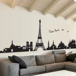Unique Bargains Self Adhesive Buildings Eifel Tower Sticker Deca PVC Wall Mural 24" X 35" Black 1 Pc -Safavieh Store GUEST 9318a3c9 71b9 4e98 ab16 3f5f2abd3d51