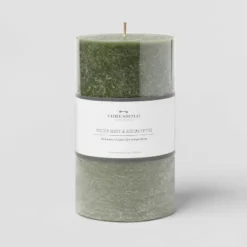 Pillar Candle Water Mint & Eucalyptus Green - Threshold™ -Safavieh Store GUEST 9334b329 4ec4 4a9f a3e0 c2b1ff2ee7be