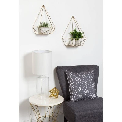 2pc Prouvé Diamond Shaped Shelf Set Gold - Kate & Laurel All Things Decor 6 2pc Prouvé Diamond Shaped Shelf Set Gold - Kate & Laurel All Things Decor - Image 4