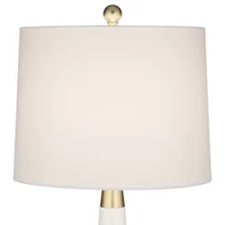 360 Lighting Nesbit Modern Mid Century Table Lamps 25" High Set Of 2 White Ceramic With USB Charging Port Drum Shade For Bedroom Living Room Bedside -Safavieh Store GUEST 94ef9369 77ae 49d4 9107 a03625e4ab90