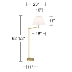 Possini Euro Design Modern Arc Floor Lamp Standing 62 1/2" Tall Warm Gold Offset Arm White Linen Drum Shade For Living Room Reading Family Bedroom 15 Possini Euro Design Modern Arc Floor Lamp Standing 62 1/2" Tall Warm Gold Offset Arm White Linen Drum Shade For Living Room Reading Family Bedroom -Safavieh Store GUEST 9730cedd 2492 4c1e a5b4 7f14b03b2d31