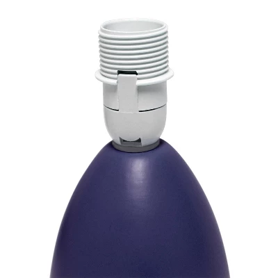 9.45" 2pk Petite Ceramic Oblong Bedside Table Desk Lamps With Matching Tapered Drum Shade Blue - Creekwood Home 4 9.45" 2pk Petite Ceramic Oblong Bedside Table Desk Lamps With Matching Tapered Drum Shade Blue - Creekwood Home - Image 2