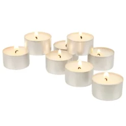 8hr Long Burning Tea Light Unscented Candles White - Stonebriar Collection -Safavieh Store GUEST 97ff74e6 2054 40cd 9591 9a8d9338c14a