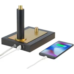 Possini Euro Design Possini Euro Hayven Desk Lamp With Dual USB Ports In Warm Gold With Black -Safavieh Store GUEST 9813c7ef ea8b 472e a573 00c4eeb97aa1