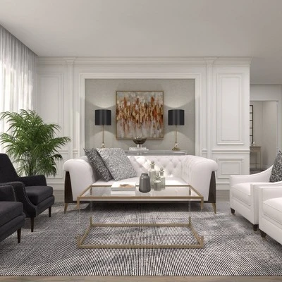 Metal Buffet Lamp With Drum Shade Black - Olivia & May 20 Metal Buffet Lamp With Drum Shade Black - Olivia & May - Image 18