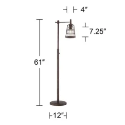 Franklin Iron Works Averill Rustic Farmhouse Industrial Downbridge Floor Lamp 61" Tall Oiled Bronze LED Seedy Glass Shade For Living Room Reading Home -Safavieh Store GUEST 993fd97c d7a4 4e96 b662 922423797fa3