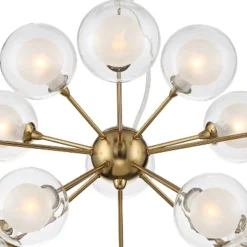 Possini Euro Design Spheres Antique Brass Chandelier 30" Wide Mid Century Modern Sputnik Glass Shade 15-Light Fixture For Dining Room Kitchen Island -Safavieh Store GUEST 9c492315 4262 47ac 8230 e3eb8c590cb5