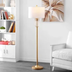 Elza Floor Lamp - Gold Leaf/Clear - Safavieh -Safavieh Store GUEST 9d7c0632 7008 4739 bbd5 c69386538b9d