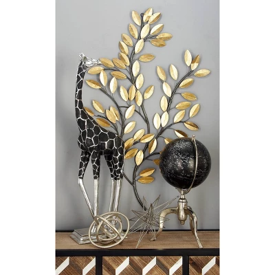 Metal Leaf Metallic Wall Decor With Stem - Olivia & May 5 Metal Leaf Metallic Wall Decor With Stem - Olivia & May - Image 3