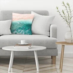 Aerial View Of Surfers On Waves By Tanya Shumkina Throw Pillow - Americanflat -Safavieh Store GUEST a060d205 635b 4623 bb50 e785e378696f