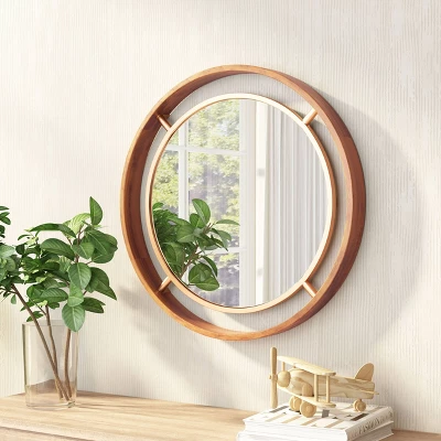 ZM Home 24" Luxe Round Mirror Gold 6 ZM Home 24" Luxe Round Mirror Gold - Image 5