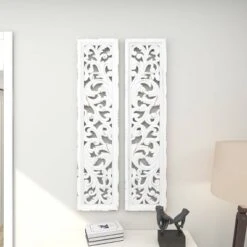 Set Of 2 Wood Floral Intricately Carved Scroll Wall Decors White - Olivia & May -Safavieh Store GUEST a22fb762 00ea 439f b16e 61a45df3bf30