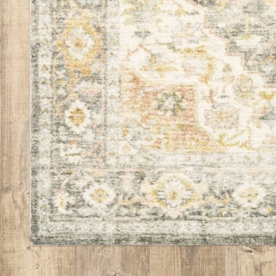 2'x8' Runner Salina Vintage Medallion Area Rug Gray/Gold - Captiv8e Designs 8 2'x8' Runner Salina Vintage Medallion Area Rug Gray/Gold - Captiv8e Designs - Image 6