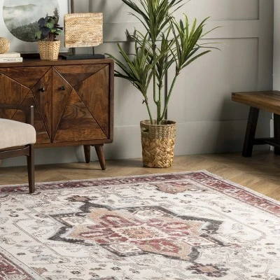 NuLOOM Miley Machine Washable Traditional Medallion Area Rug 10 NuLOOM Miley Machine Washable Traditional Medallion Area Rug - Image 8