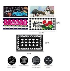 Evergreen Indoor Outdoor Doormat Bundle Set Of 5 - Frame And 4 Welcome Seasonal Inserts Blue Truck Geraniums Snowmen Popsicles -Safavieh Store GUEST a34877bc fdbf 46b1 ae78 3acaf12a35cf