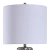Zara Contemporary Ceramic Table Lamp With Shade Silver/White - StyleCraft