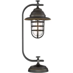 Franklin Iron Works Knox Industrial Desk Lamp 24" High Oil Rubbed Bronze LED Cage Glass Shade For Bedroom Living Room Bedside Nightstand Office House 12 Franklin Iron Works Knox Industrial Desk Lamp 24" High Oil Rubbed Bronze LED Cage Glass Shade For Bedroom Living Room Bedside Nightstand Office House -Safavieh Store GUEST a46db50e 61f4 4da8 8d78 a0c1813f6b2e