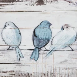 30" X 12" Perched Birds Hand Painted Wood Plank White/Gray -Safavieh Store GUEST a61d6deb 3b44 45ac 9fa2 7718687b8483