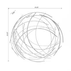 LuxenHome Silver Metal Abstract Swirl Round Wall Art Decor -Safavieh Store GUEST a75fefe8 6d7a 468e a643 fbbbcfc9a6ea