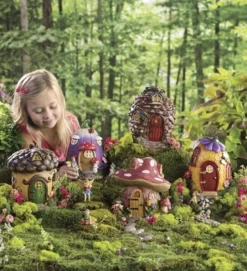 HearthSong 9"H Weather-Resistant Fairy Village House For Indoor And Outdoor Decor
