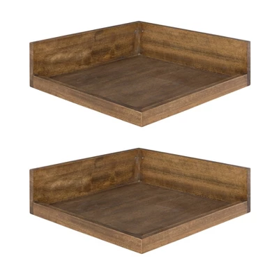 4.5" X 2.2" 2pk Levie Floating Corner Wooden Wall Shelf Set - Kate & Laurel All Things Decor 6 4.5" X 2.2" 2pk Levie Floating Corner Wooden Wall Shelf Set - Kate & Laurel All Things Decor - Image 4
