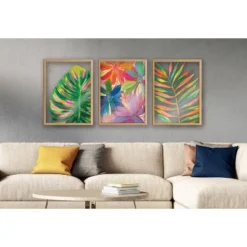 18" X 24" Blake Monstera Framed Printed Glass By Jessi Raulet Of Ettavee Natural - Kate & Laurel All Things Decor -Safavieh Store GUEST aac978c4 9a43 4686 a426 b4ed8380c37f