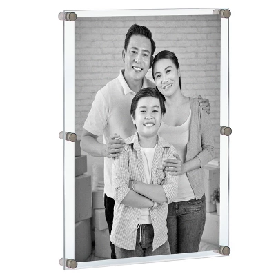Azar Displays Floating Acrylic Wall Frame With Silver Stand Off Caps: 30" X 40" Graphic Size, Overall Frame Size: 34" X 44", 1-Pack 3 Azar Displays Floating Acrylic Wall Frame With Silver Stand Off Caps: 30" X 40" Graphic Size, Overall Frame Size: 34" X 44", 1-Pack