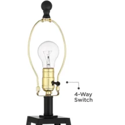 Franklin Iron Works Kacey Modern Table Lamps 25 1/4" High Set Of 2 Dark Metal With USB Charging Port Nightlight LED White Softback Shade For Home Desk -Safavieh Store GUEST ab06c44c b5e6 48ba b12c 81fc289467d0