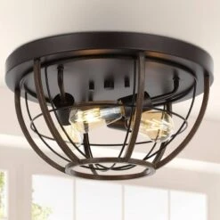 15.75" 3-Light Lyla Rustic Farmhouse Iron LED Flush Mount Wood Finished/Oil Rubbed Bronze - JONATHAN Y 13 15.75" 3-Light Lyla Rustic Farmhouse Iron LED Flush Mount Wood Finished/Oil Rubbed Bronze - JONATHAN Y -Safavieh Store GUEST ab70dc4a d119 4342 a958 0d329fb2cb22