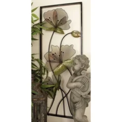 Metal Floral Wall Decor With Black Frame Set Of 2 Black - Olivia & May -Safavieh Store GUEST aef5cc62 cc4d 43cf a2fd 07202a46b5e2