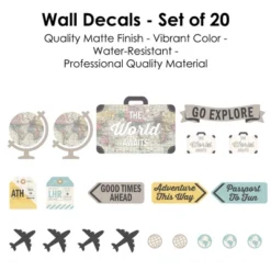 Big Dot Of Happiness World Awaits - Peel And Stick Map Vinyl Wall Art Stickers - Wall Decals - Set Of 20 -Safavieh Store GUEST af9c4558 fcb1 4280 a0ce 86b3ed06d35d