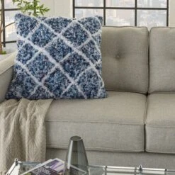 24"x24" Life Styles Sprinkle Dye Lattice Throw Pillow - Mina Victory -Safavieh Store GUEST b017e088 81a2 42aa 8196 e87364f064ad