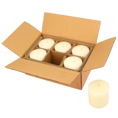 6pk Unscented Flat Top Smooth Pillar Candles Ivory - Stonebriar Collection 7 6pk Unscented Flat Top Smooth Pillar Candles Ivory - Stonebriar Collection - Image 5