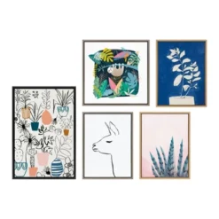 24" X 24" Sylvie Sloth Illo Framed Canvas Wall Art By Teju Reval Gray - Kate And Laurel -Safavieh Store GUEST b054f7c3 21c4 4498 9010 7040b01afd10