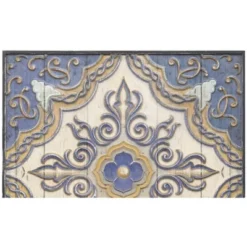 Wooden Mesmerizing I Mandala Wall Decor White/Blue - StyleCraft