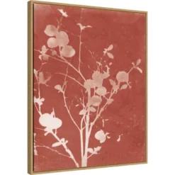 22" X 28" Enchanted Fall Rosatype VI By Nancy Green Framed Canvas Wall Art Light Brown - Amanti Art