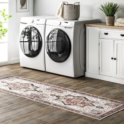 NuLOOM Miley Machine Washable Traditional Medallion Area Rug 3 NuLOOM Miley Machine Washable Traditional Medallion Area Rug