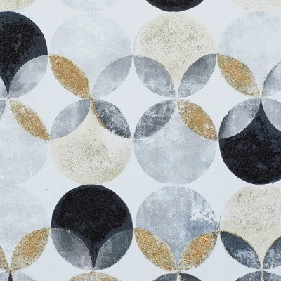 Canvas Geometric Handmade Framed Wall Art With Silver Frame Gray - Novogratz 4 Canvas Geometric Handmade Framed Wall Art With Silver Frame Gray - Novogratz - Image 2