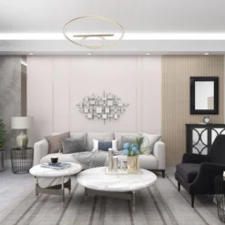 Glam Metal Abstract Wall Decor With Square Mirrored Accents Black - Olivia & May -Safavieh Store GUEST b361984b 8206 4095 be2d 7f336d65a251