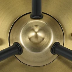 24.5" Mid-Century Glass Globe Flushmount Fixture Ceiling Light (Includes LED Light Bulb) Black/Brass - Cresswell Lighting -Safavieh Store GUEST b40cf635 8423 4be2 aad3 179f37c803ef