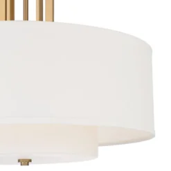 Possini Euro Design Sundry Warm Brass Pendant Chandelier 24" Wide Modern Double Drum Shades 4-Light Fixture For Dining Room House Foyer Kitchen Island -Safavieh Store GUEST b5e78987 20aa 4295 a08b 99f9050db613