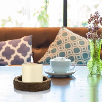 6pk Unscented Flat Top Smooth Pillar Candles Ivory - Stonebriar Collection 5 6pk Unscented Flat Top Smooth Pillar Candles Ivory - Stonebriar Collection - Image 3