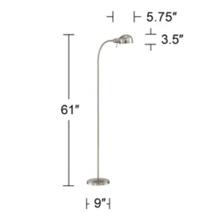 360 Lighting Modern Task Floor Lamp With USB Charging Port 61" Tall Satin Nickel Adjustable Gooseneck Arm For Living Room Reading 15 360 Lighting Modern Task Floor Lamp With USB Charging Port 61" Tall Satin Nickel Adjustable Gooseneck Arm For Living Room Reading -Safavieh Store GUEST b816dd9a 5ee9 41ca b5c7 d5cc39357a9e