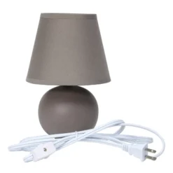 8.66" Petite Ceramic Orb Base Bedside Table Desk Lamp With Matching Tapered Drum Fabric Shade Gray - Creekwood Home -Safavieh Store GUEST b8964816 2a0c 4ae1 921e 36aa713092c5