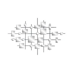 Glam Metal Abstract Wall Decor With Square Mirrored Accents Black - Olivia & May -Safavieh Store GUEST ba4f34d8 6192 4e6e ac41 d383ccaf8302