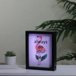 Northlight LED Lighted 'Always Do Your Best' Flamingo Framed Light Box 9" X 7" -Safavieh Store GUEST ba96ed57 9de1 4546 bff7 156a78b1a90b