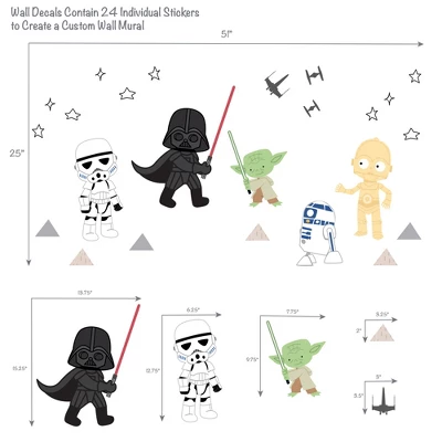 Lambs & Ivy Star Wars Classic Wall Decals - Yoda, Darth Vader, R2-D2, C-3PO 3 Lambs & Ivy Star Wars Classic Wall Decals - Yoda, Darth Vader, R2-D2, C-3PO