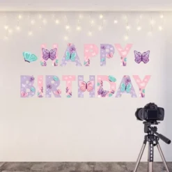 Big Dot Of Happiness Beautiful Butterfly - Peel And Stick Floral Birthday Party Large Banner Wall Decals - Happy Birthday -Safavieh Store GUEST bb1fa427 3410 4035 bf96 709cd989eee3