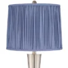 360 Lighting Geoff Modern Table Lamps Set Of 2 26" High Brushed Nickel With USB Charging Port Blue Shirred Shade For Bedroom Living Room House Desk -Safavieh Store GUEST bbd7f945 1978 4ea6 8e1b 242aaa63fa38